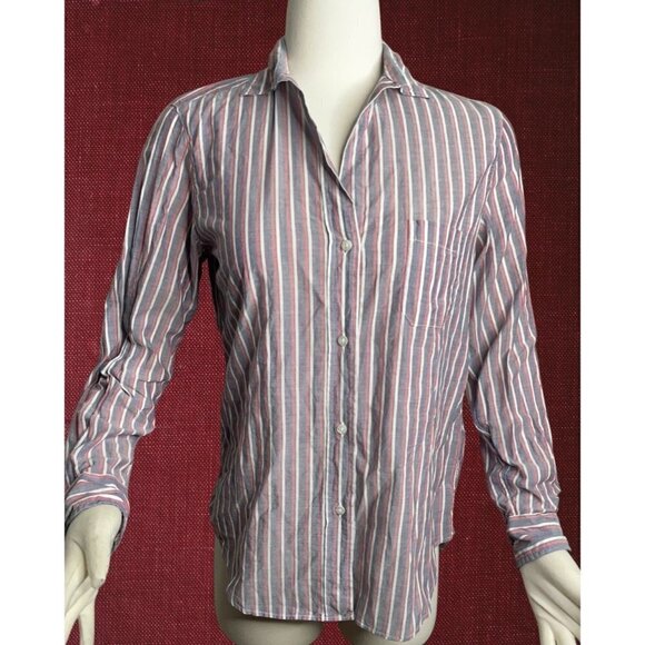 Anthropologie Grayson the Hero Button Up Striped Shirt Size XS NWT - Picture 1 of 7